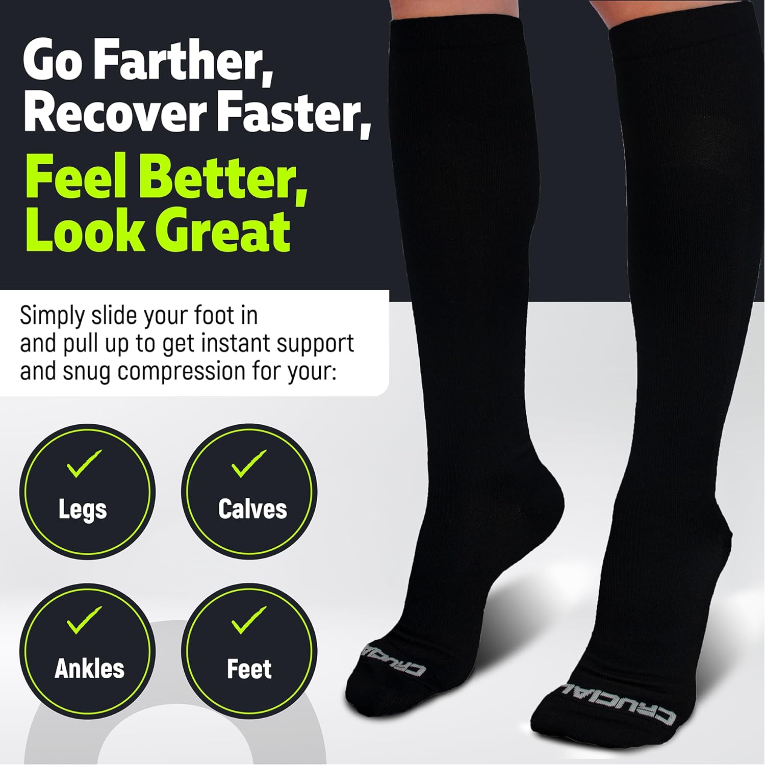 Socks for Men & Women (20-30mmHg) Running, Athletic, Travel - Image 3