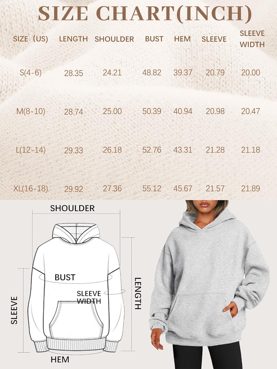 Womens Hoodies Oversized Sweatshirts Pullover Fleece Sweaters Long Sleeve Winter Fall Outfits Fashion Y2k Clothes - Image 7