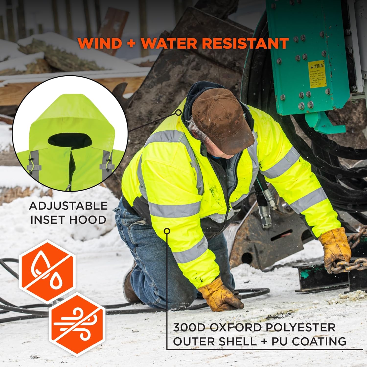 Hi Vis Bomber Safety Jacket - Image 3