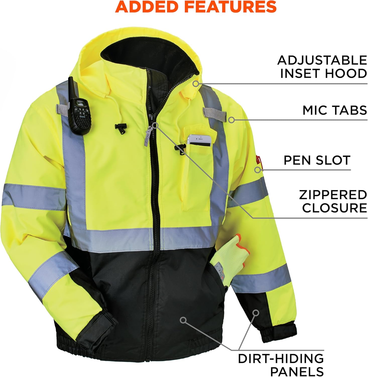 Hi Vis Bomber Safety Jacket - Image 6